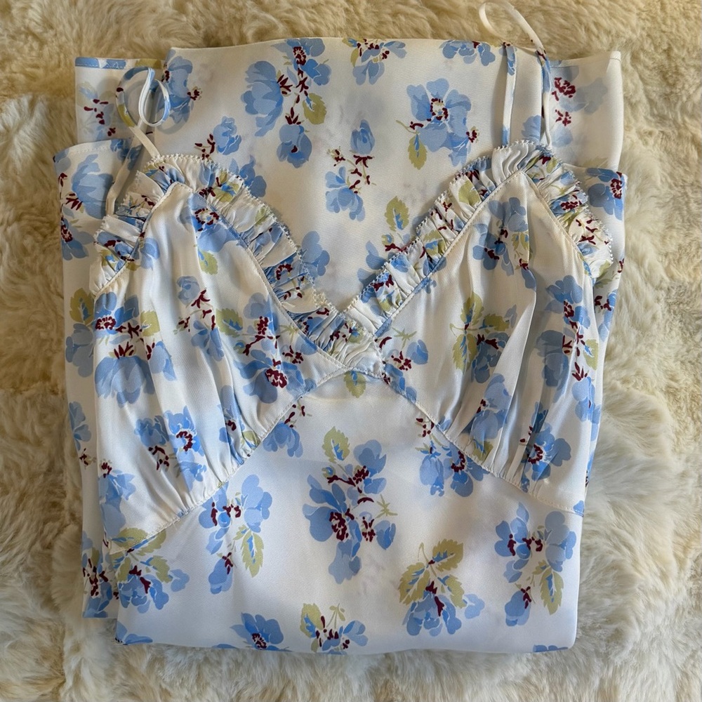 DOEN SANDIA DRESS IN BLEU FROLICKING FLORAL, brand new, never worn, No flaws. - Picture 6 of 10